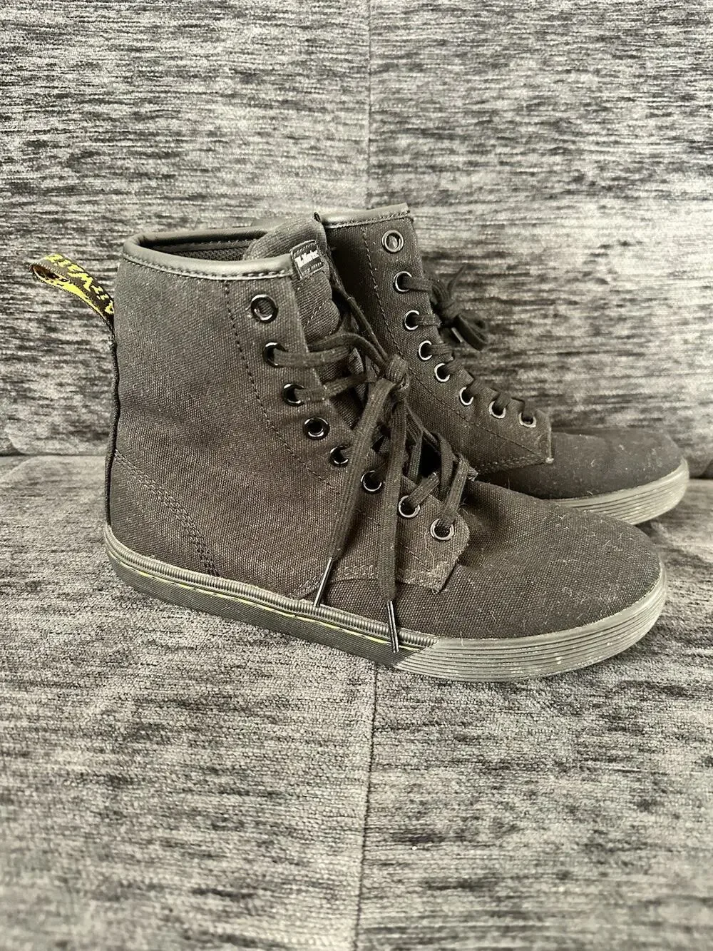 Dr Martens Canvas Tie Up Black Ankle Casual Boots Womens Size 6